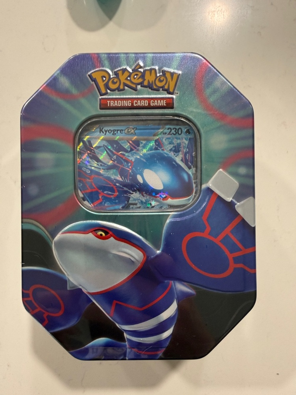 Pokémon TCG Azure Legends Tin featuring Kyogre ex.